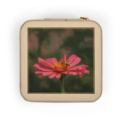 Nature-Inspired Flower-Theme Travel Jewelry Case - Compact Jewelry Organizer for Rings, Earrings & Necklaces (Additional Colors & Design)