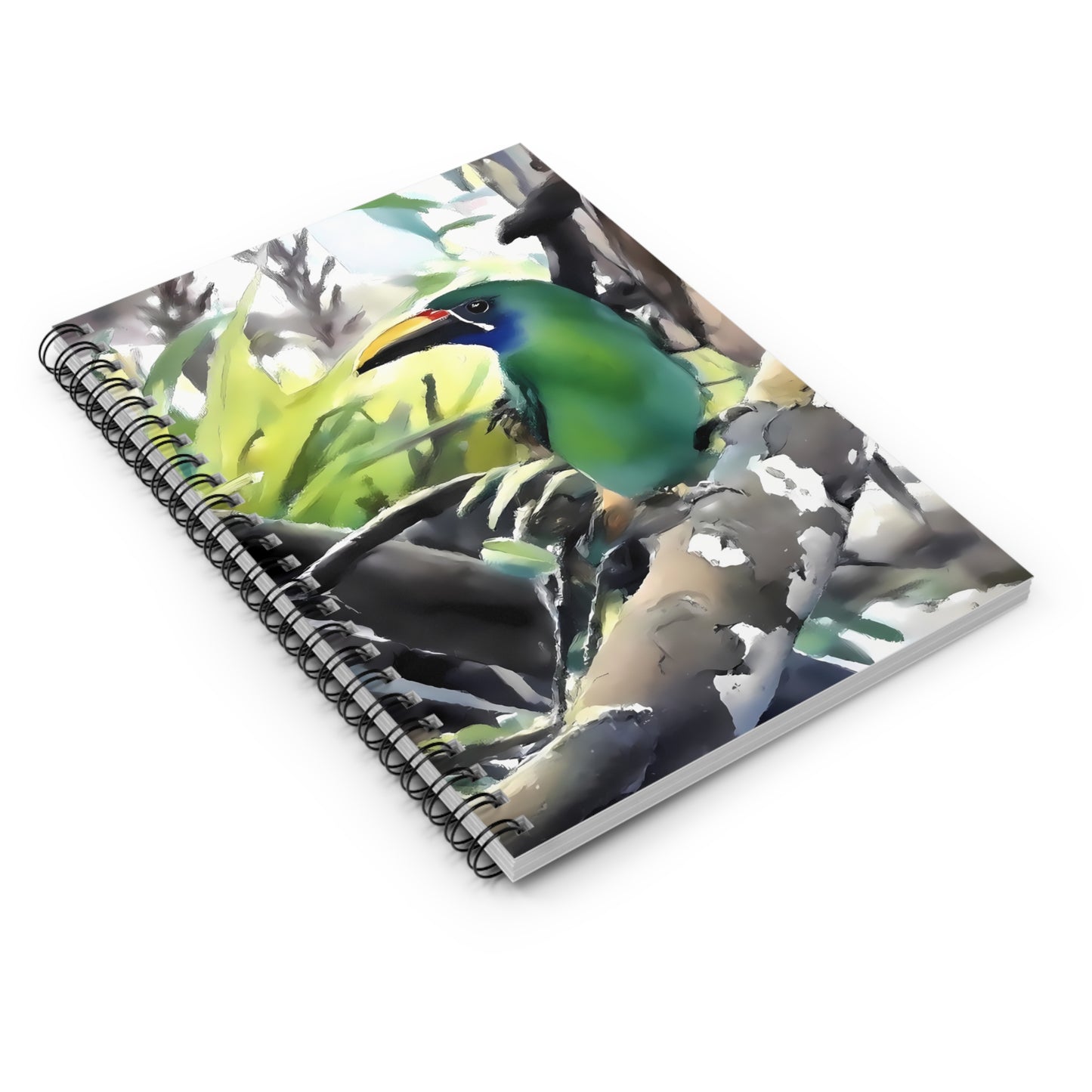 Nature-Inspired Tropical Toucan Lined Spiral Notebook