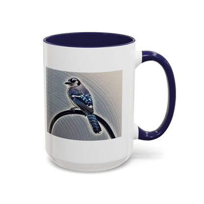 Blue Jay Theme Two-Tone Accent Coffee Mug (Additional Size)
