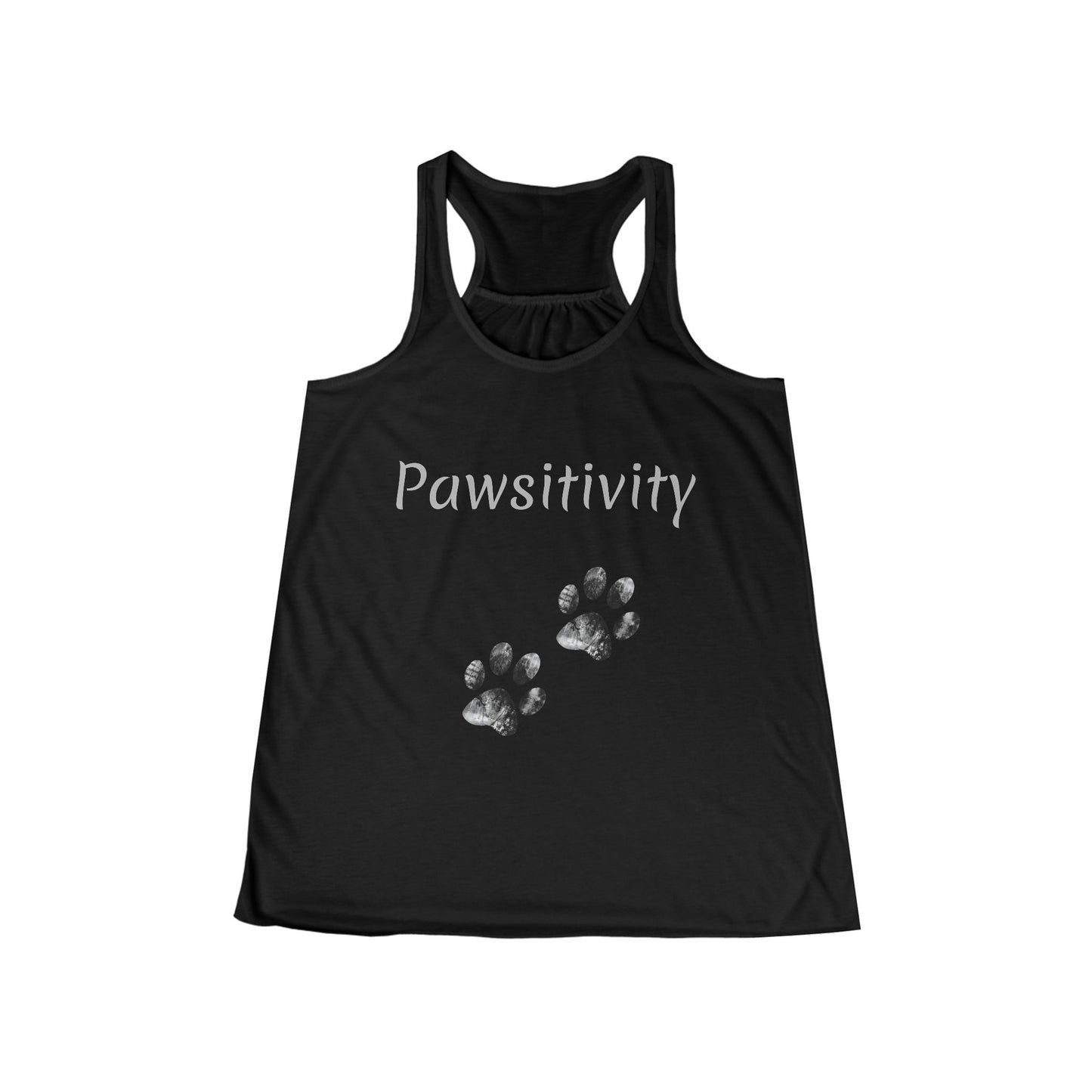 Women's 'Pawsitivity' Flowy Racerback Tank (Additional Colors)