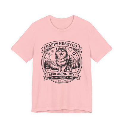 Unisex Happy Husky Co. Design T-Shirt — 'Spreading Joy One Tail Wag At A Time' Graphic Tee (Additional Colors)