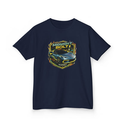 Kids Blue 'Midnight Bolt' Sportscar Theme Street Legends Series Cotton Tee (Additional Colors)