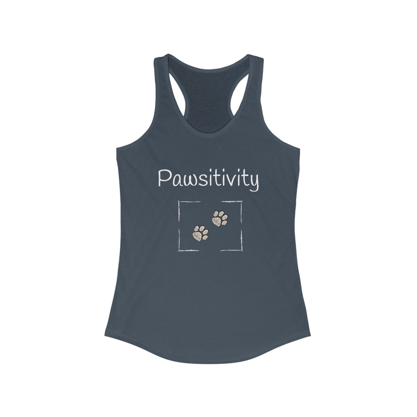 Women's 'Pawsitivity' Racerback Tank Top (Additional Colors)
