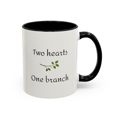 Two Doves Hearts One Branch Romantic Love Accent Coffee Mug (Additional Color)