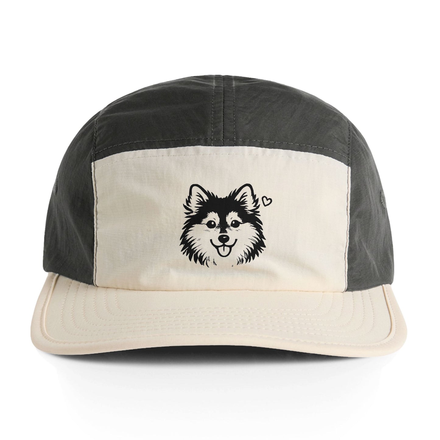 Adorable Husky Face & A Heart Design Two-Tone Nylon Cap (Additional Colors)