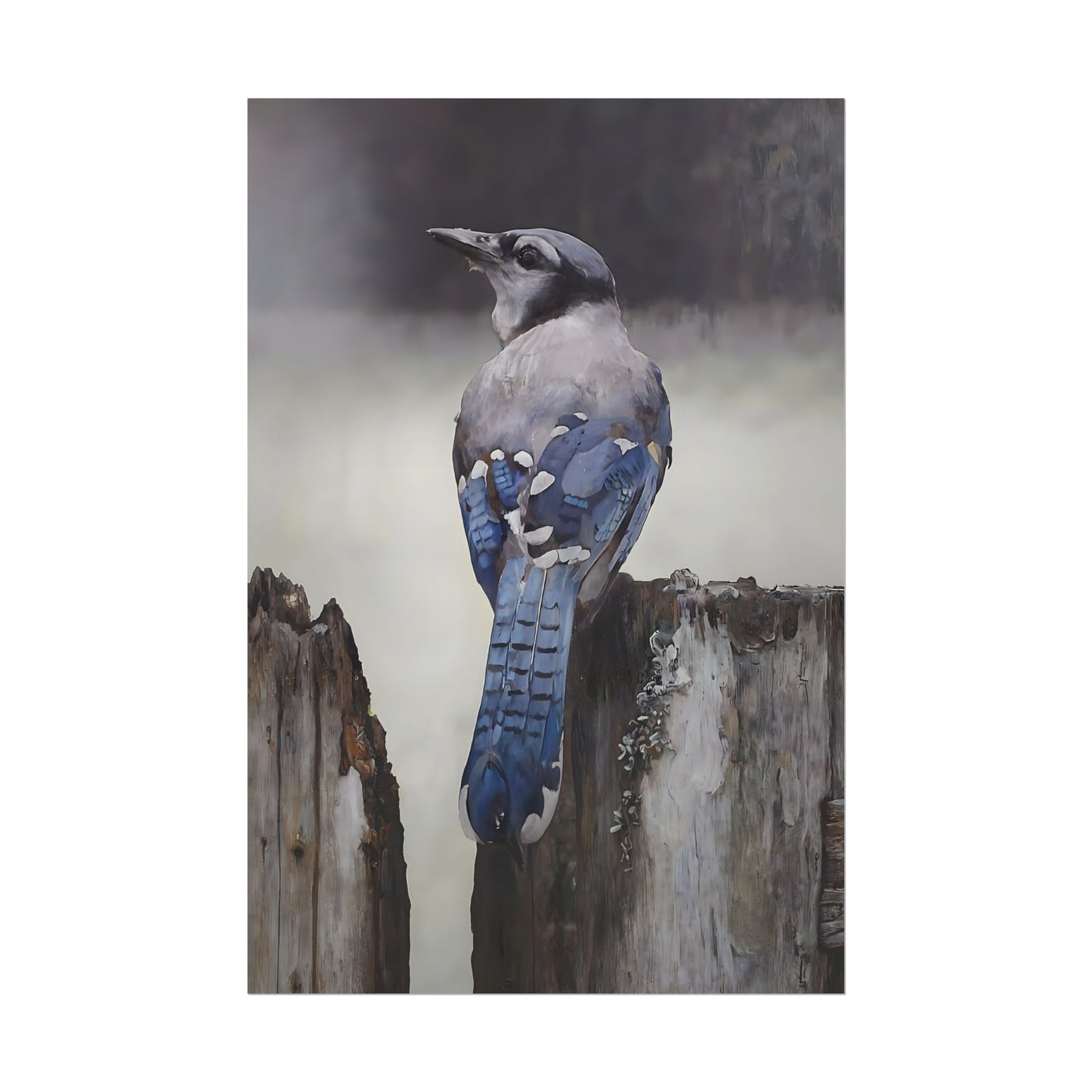 Nature-Inspired Bluejay Bird Wall Art Print