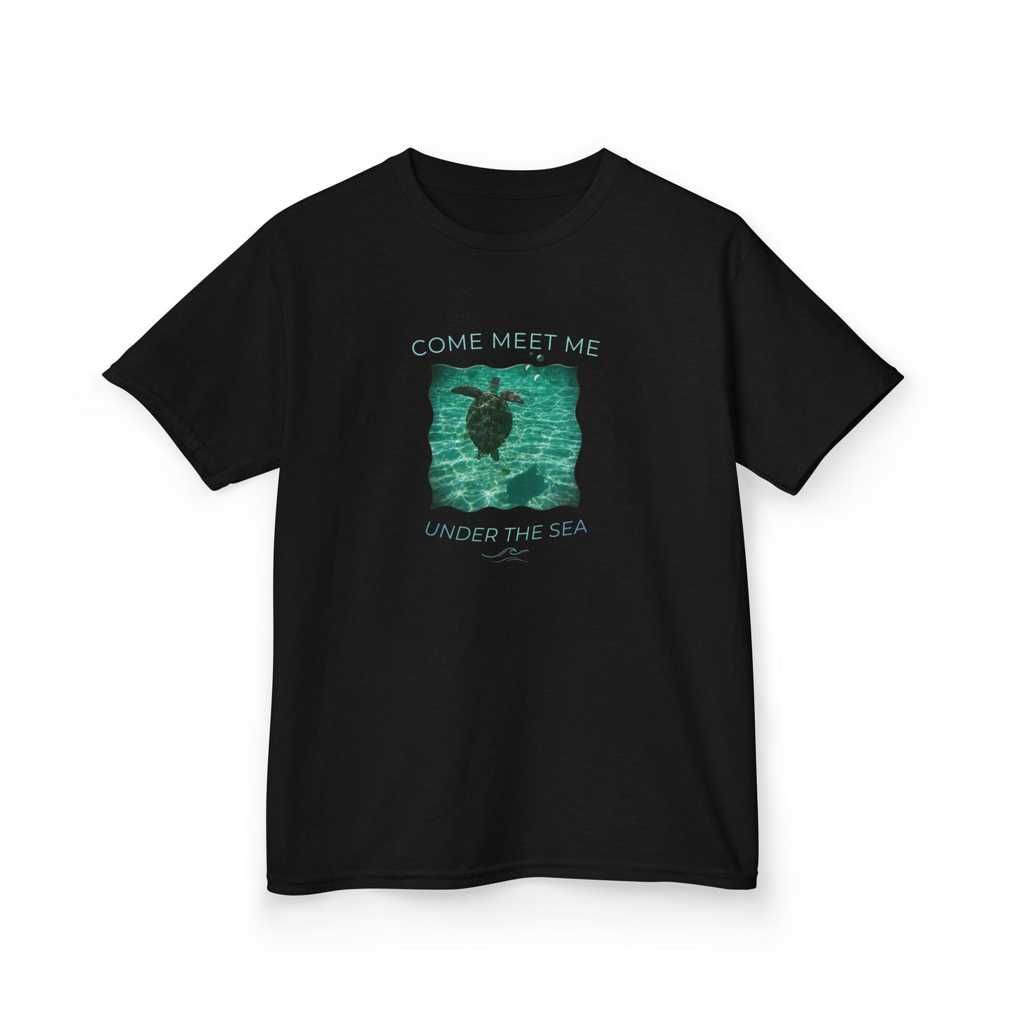 Kids Aquatic Theme Sea Turtle 'Come Meet Me Under the Sea' Cotton Tee (Additional Colors)