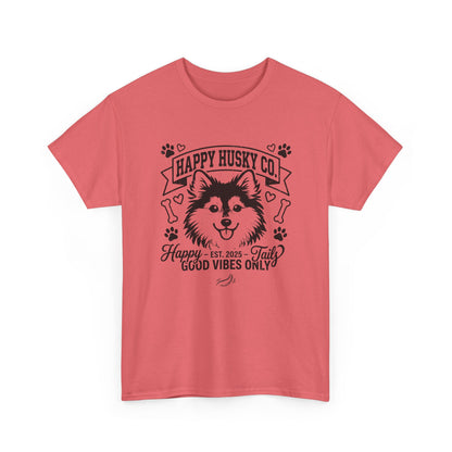 Unisex Adult Happy Husky Co. 'Happy Tails, Good Vibes Only' Graphic Tee (Additional Colors)