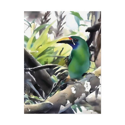 Nature-Inspired Colorful Tropical Bird on a Branch Wall Art Print