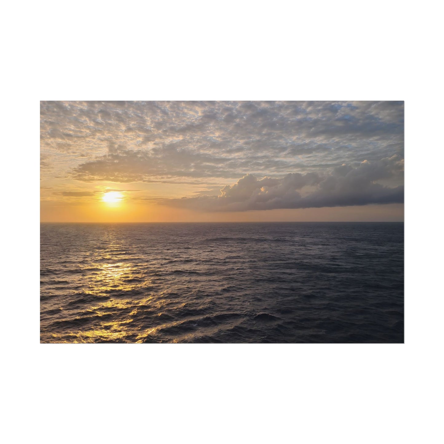 Nature Sunset Over the Ocean Water Wall Art Print