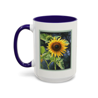 Nature Sunflower Art Ceramic Coffee Mug (11oz & 15oz, Additional Colors)