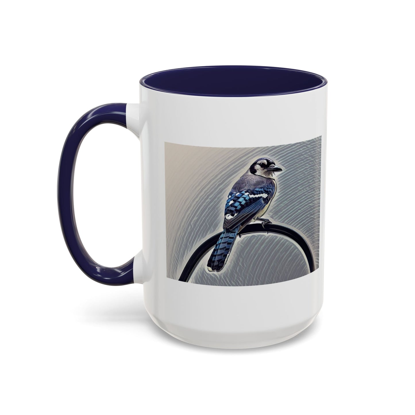 Blue Jay Theme Two-Tone Accent Coffee Mug (Additional Size)