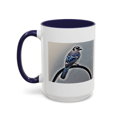 Blue Jay Theme Two-Tone Accent Coffee Mug (Additional Size)