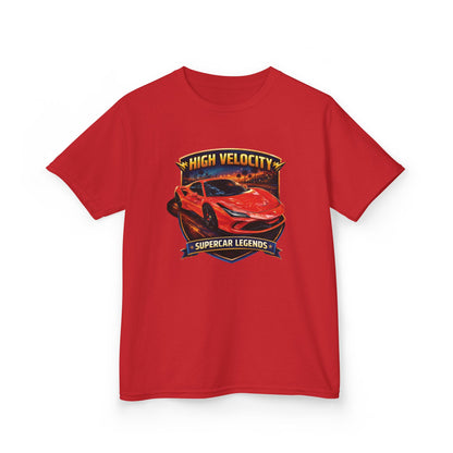 Kids Red/Orange 'High Velocity' Sportscar Theme Supercar Legends Series Graphic Cotton Tee (Additional Colors)
