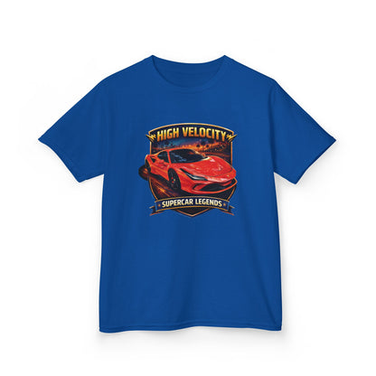Kids Red/Orange 'High Velocity' Sportscar Theme Supercar Legends Series Graphic Cotton Tee (Additional Colors)