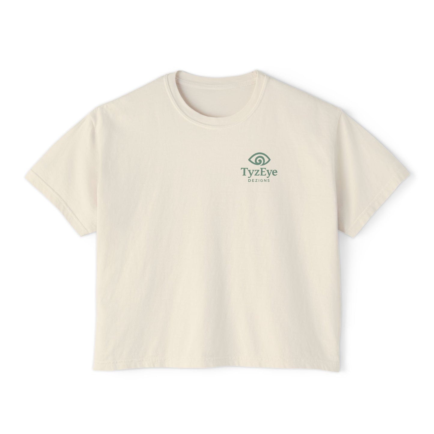 Women's Sunset Beach Scene II Back Design Boxy Tee - Tropical Palm Tree 'Lost In the Horizon' Graphic Tee (Additional Colors)