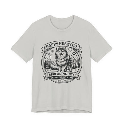Unisex Happy Husky Co. Design T-Shirt — 'Spreading Joy One Tail Wag At A Time' Graphic Tee (Additional Colors)