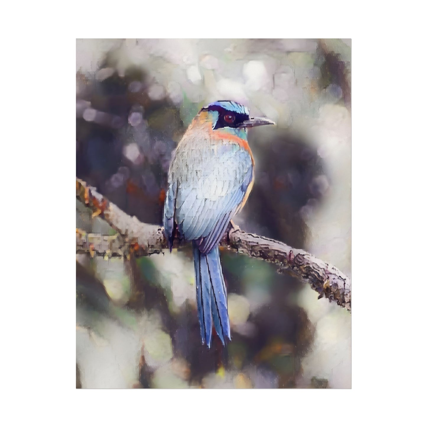 Textured Watercolor Tropical Bird Nature Wall Art Print