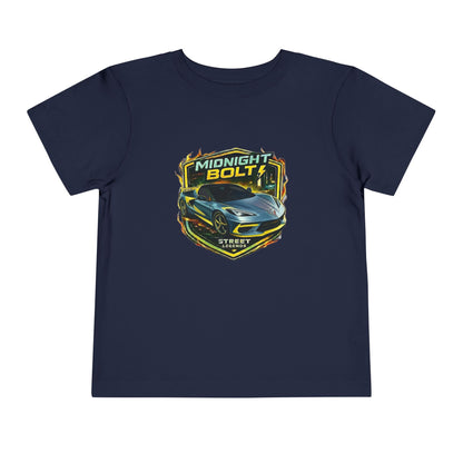 Toddler 'Midnight Bolt' Blue Sports Car Theme Street Legends Series Short Sleeve Tee (Additional Colors)
