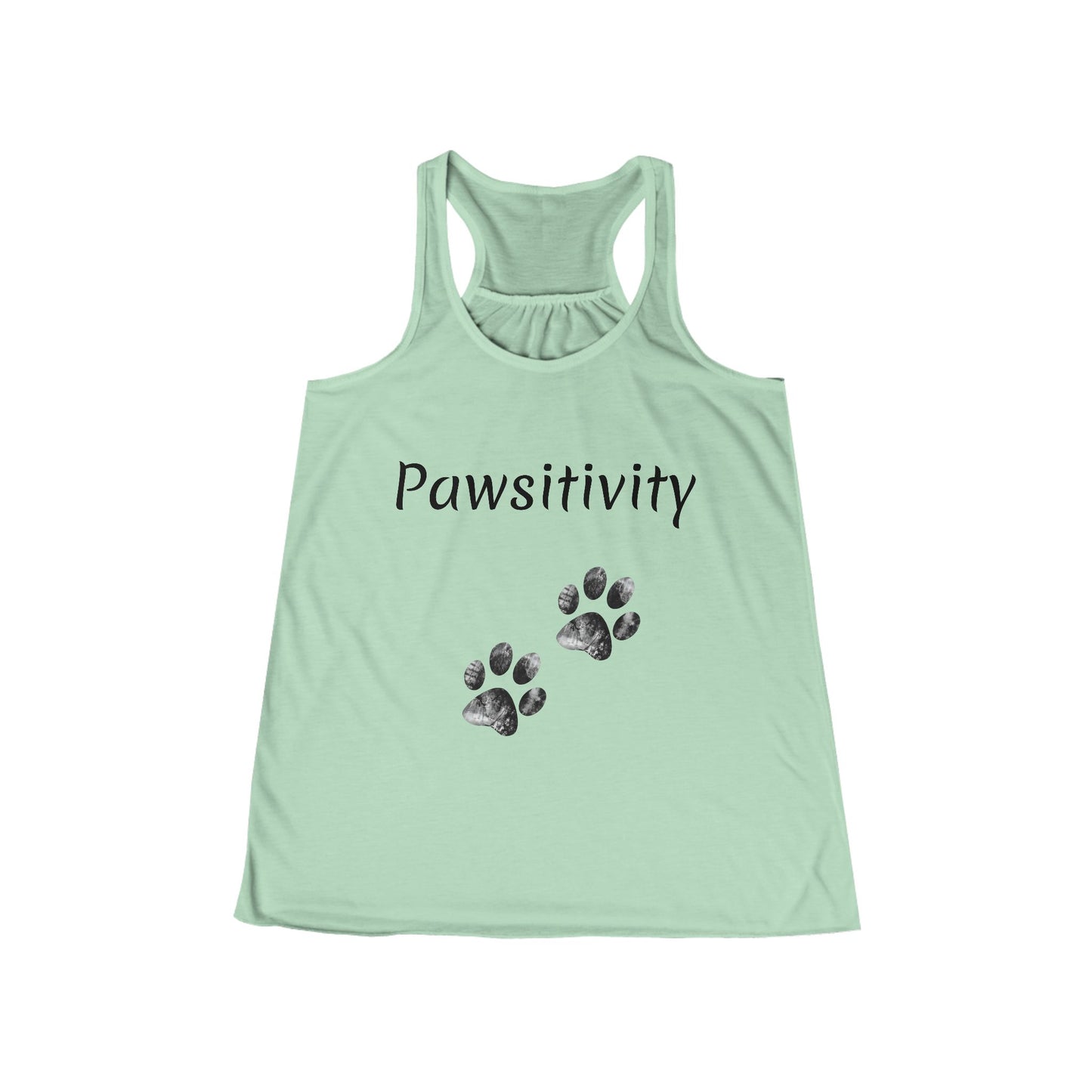 Women's 'Pawsitivity' Flowy Racerback Tank (Additional Colors)