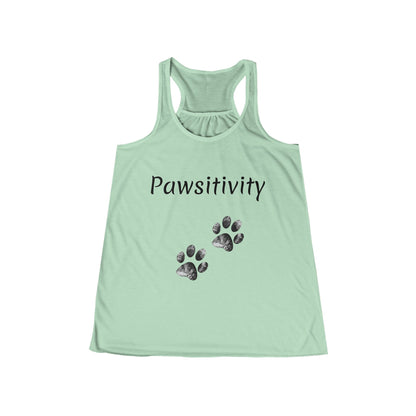 Women's 'Pawsitivity' Flowy Racerback Tank (Additional Colors)