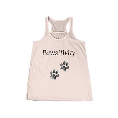 Women's 'Pawsitivity' Flowy Racerback Tank (Additional Colors)