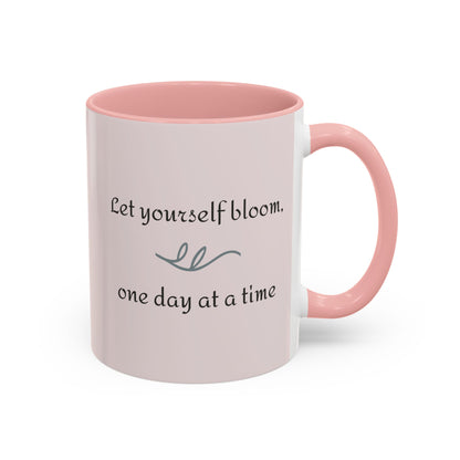 Pretty in Pink 'Let Yourself Bloom One Day at a Time' Accent Coffee Mug (Additional Size)