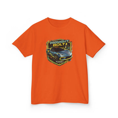 Kids Blue 'Midnight Bolt' Sportscar Theme Street Legends Series Cotton Tee (Additional Colors)