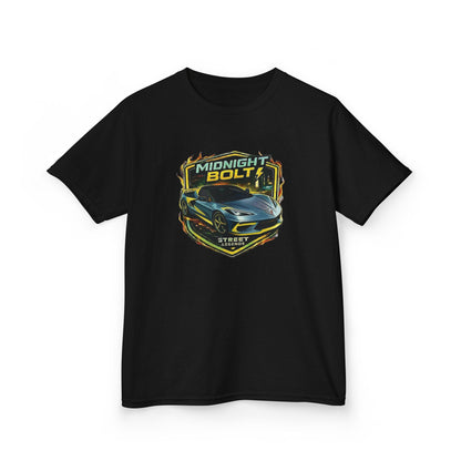 Kids Blue 'Midnight Bolt' Sportscar Theme Street Legends Series Cotton Tee (Additional Colors)
