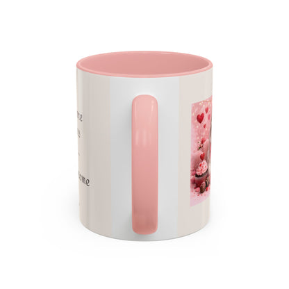 Valentine's Romantic Ragdoll Cat Theme 'Purr more Hiss less Stay pawsome' Accent Coffee Mug, 11 oz or 15 oz (Additional Color)