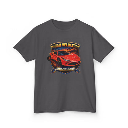 Kids Red/Orange 'High Velocity' Sportscar Theme Supercar Legends Series Graphic Cotton Tee (Additional Colors)