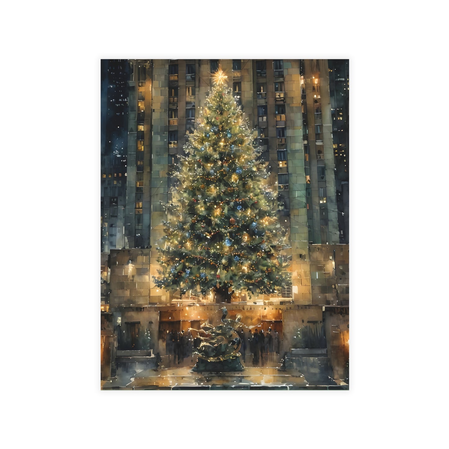 New York City Rockefeller Center Christmas Tree Postcard Bundles (Envelopes Included)
