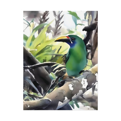 Nature-Inspired Colorful Tropical Bird on a Branch Wall Art Print