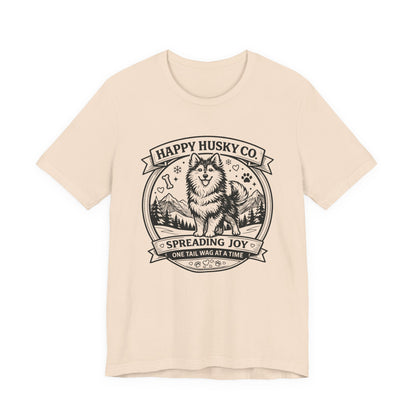 Unisex Happy Husky Co. Design T-Shirt — 'Spreading Joy One Tail Wag At A Time' Graphic Tee (Additional Colors)