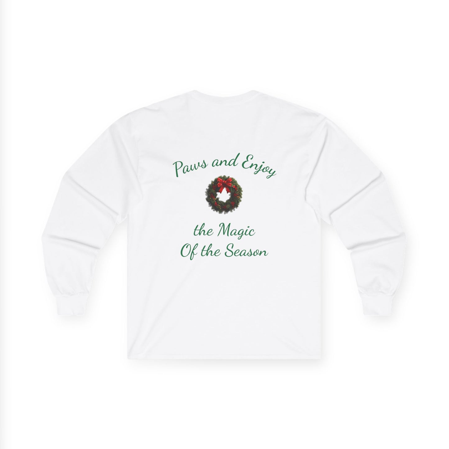 Adult Unisex Festive Christmas Theme Unisex Long Sleeve Tee - 'Home is Where the Fluff Is' (Additional Colors)