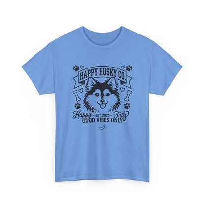 Unisex Adult Happy Husky Co. 'Happy Tails, Good Vibes Only' Graphic Tee (Additional Colors)