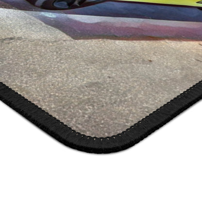 Artsy Yellow and Black Sports Car Theme Gaming Mouse Pad