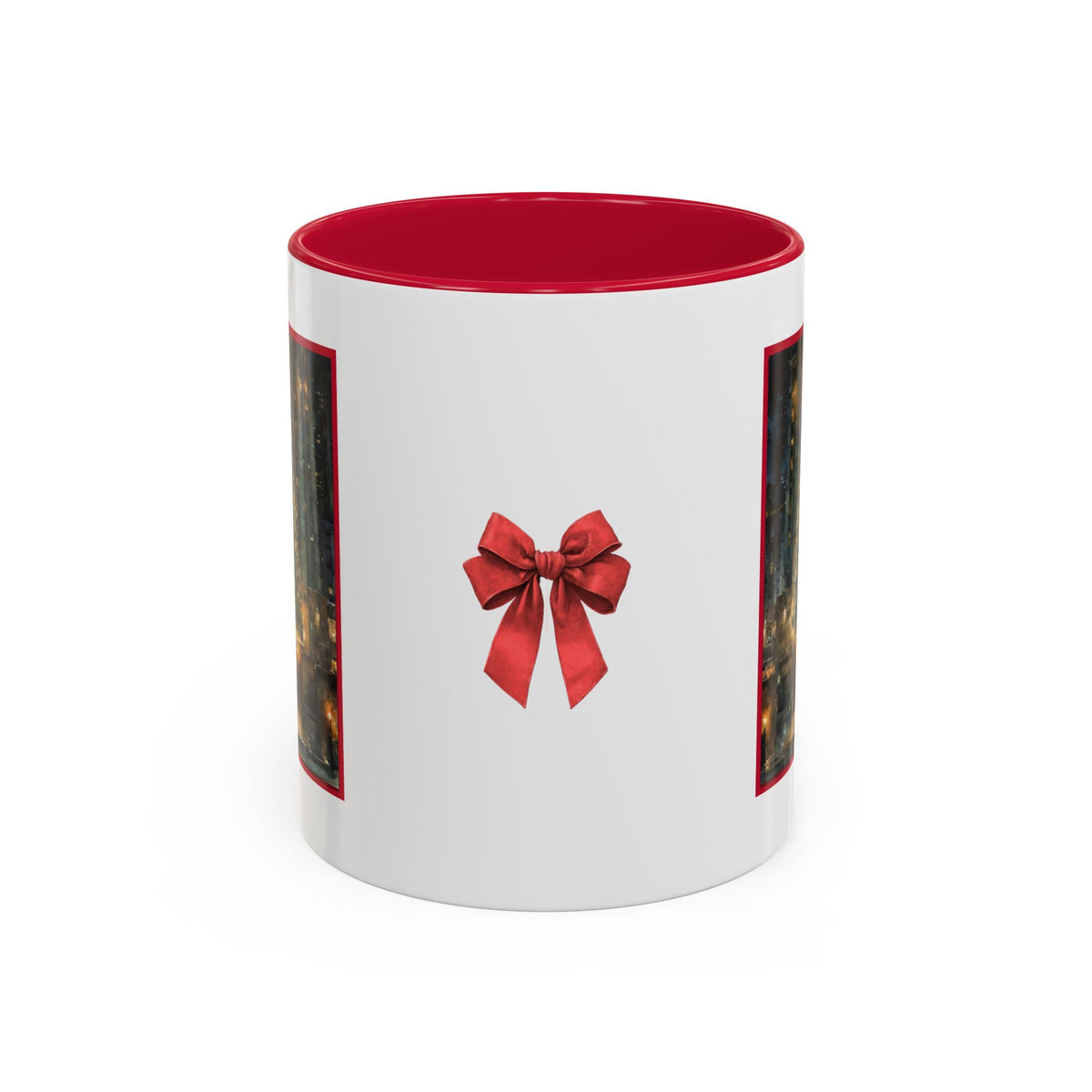 NYC Rockefeller Center Christmas Tree Red Accent Mug (11oz & 15oz)