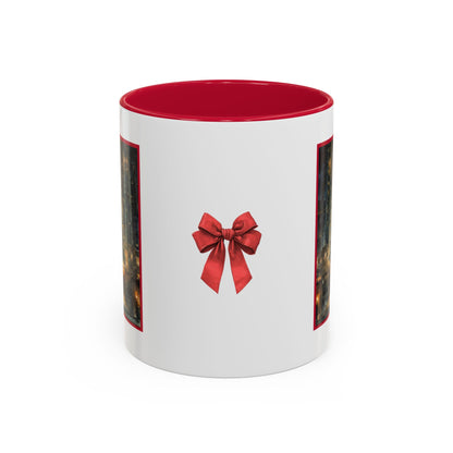 NYC Rockefeller Center Christmas Tree Red Accent Mug (11oz & 15oz)