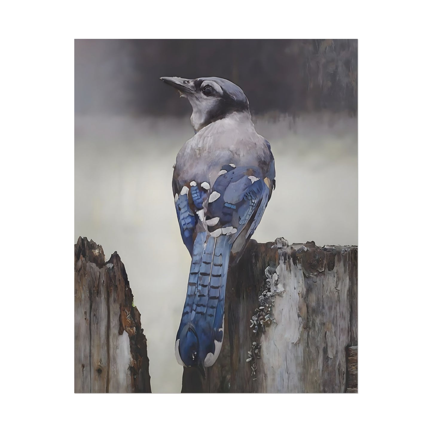 Nature-Inspired Bluejay Bird Wall Art Print