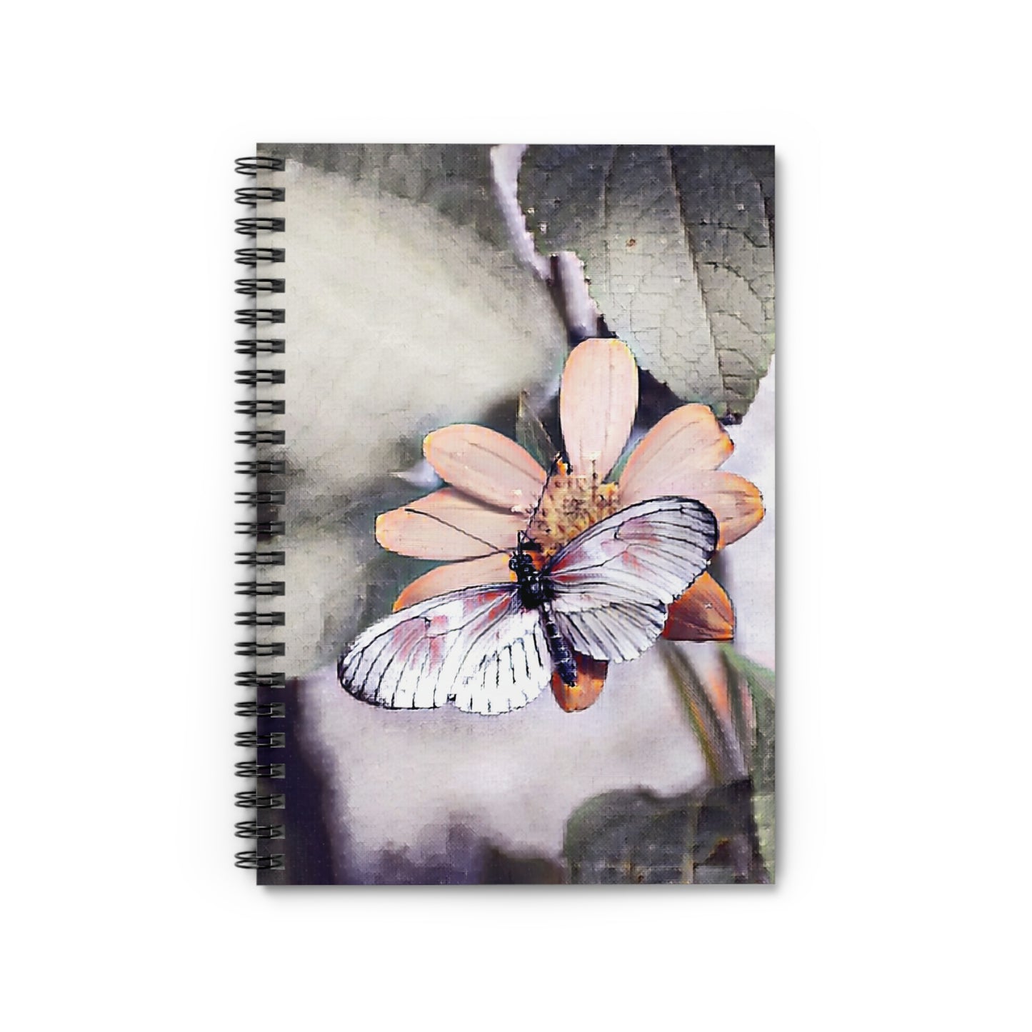 Soft-Color Butterfly and Flower Theme Ruled Spiral Notebook