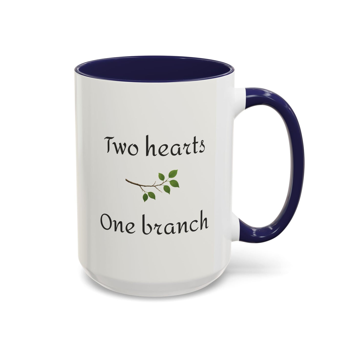 Two Doves Hearts One Branch Romantic Love Accent Coffee Mug (Additional Color)