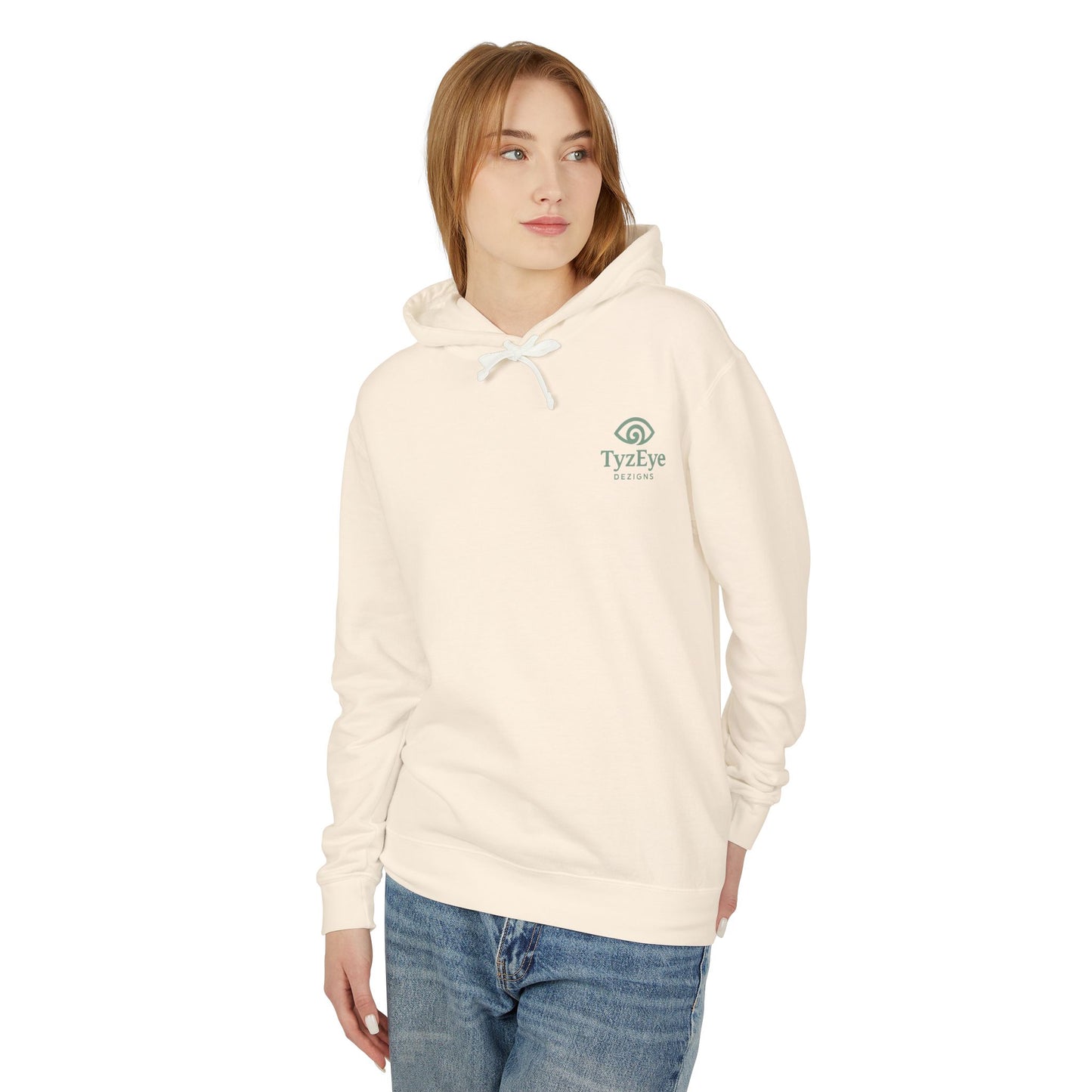 Unisex Adult Beach Sunset Back Design Hoodie — Tropical Palm Tree 'Saltwater State of Mind' w/ Logo Graphic Lightweight Sweatshirt (Additional Color)