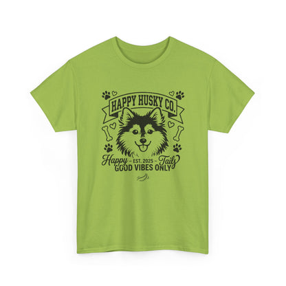Unisex Adult Happy Husky Co. 'Happy Tails, Good Vibes Only' Graphic Tee (Additional Colors)
