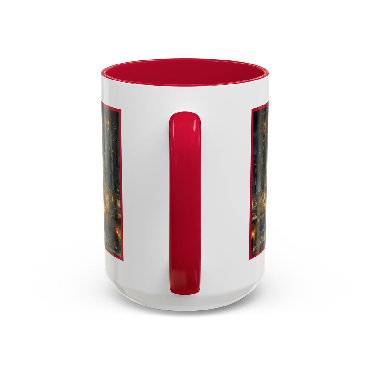 NYC Rockefeller Center Christmas Tree Red Accent Mug (11oz & 15oz)