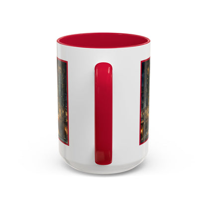 NYC Rockefeller Center Christmas Tree Red Accent Mug (11oz & 15oz)