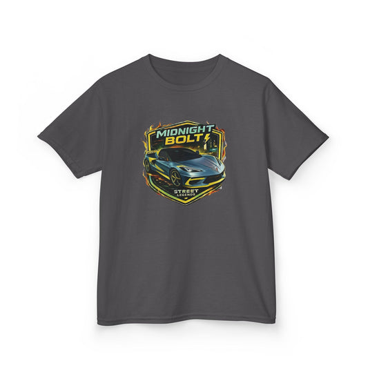 Kids Blue 'Midnight Bolt' Sportscar Theme Street Legends Series Cotton Tee (Additional Colors)