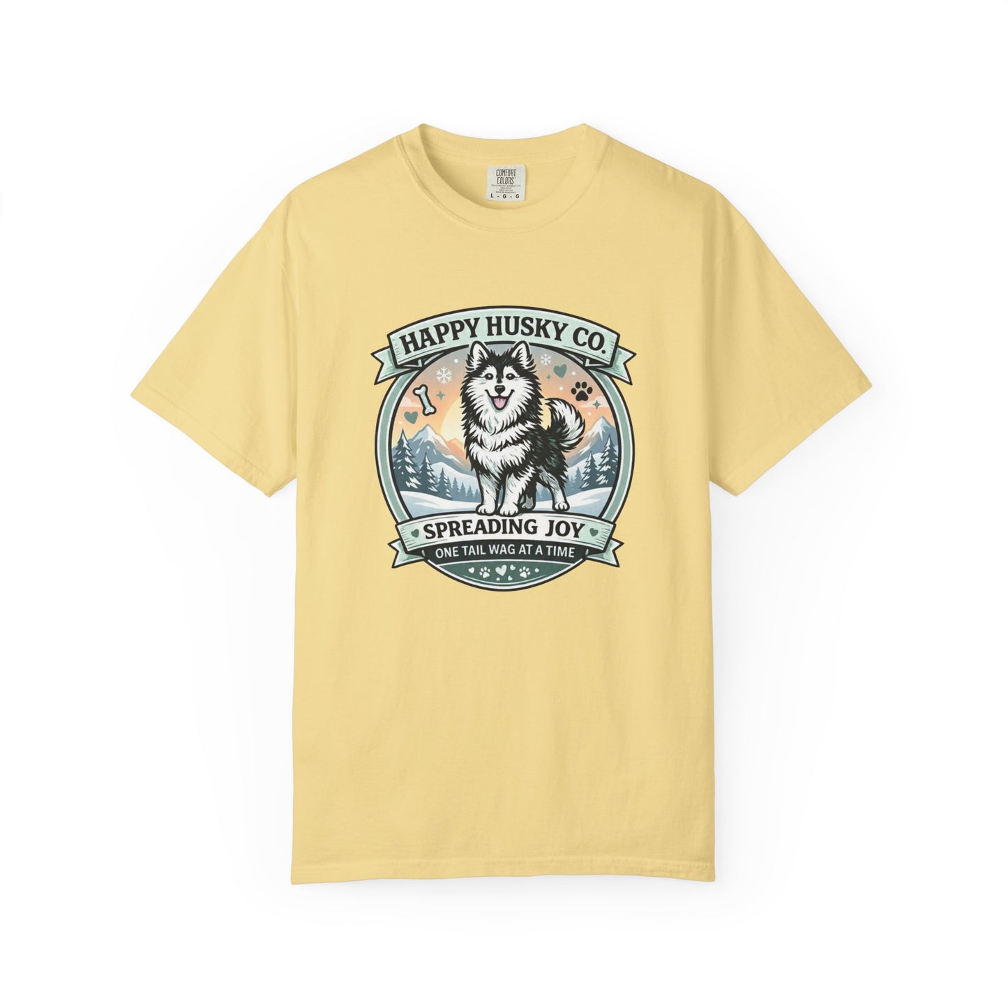 Unisex Adult Happy Husky Co. Design Logo T-Shirt — "Spreading Joy One Tail Wag At A Time" Graphic Tee (Additional Colors)