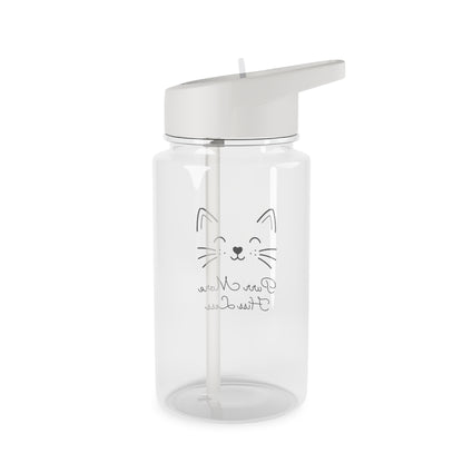 Cat Face Design Tritan Water Bottle — "Purr More Hiss Less" Cat Theme Water Bottle (Additional Size)
