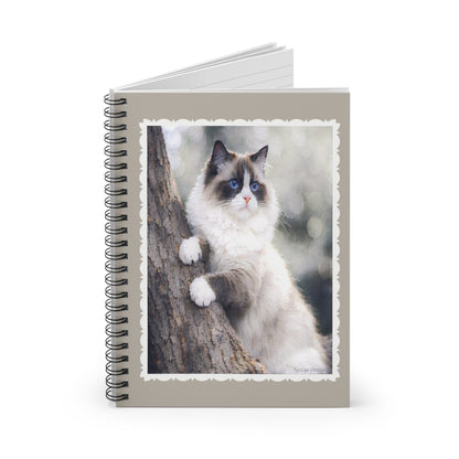 Elegant Ragdoll Spiral Notebook —  Artist Inspired Cat Design Ruled Journal